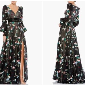 Mac Duggal floral beaded empire waist 18 NEW